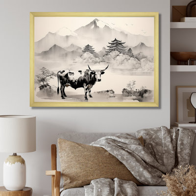 Asian Art Cow Sumi I, reproduction d'art sur toile