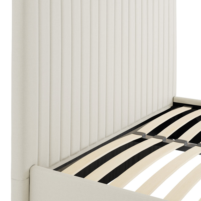 BERLIN TALL UPHOLSTERED OTTOMAN BED, Double (4'6), White