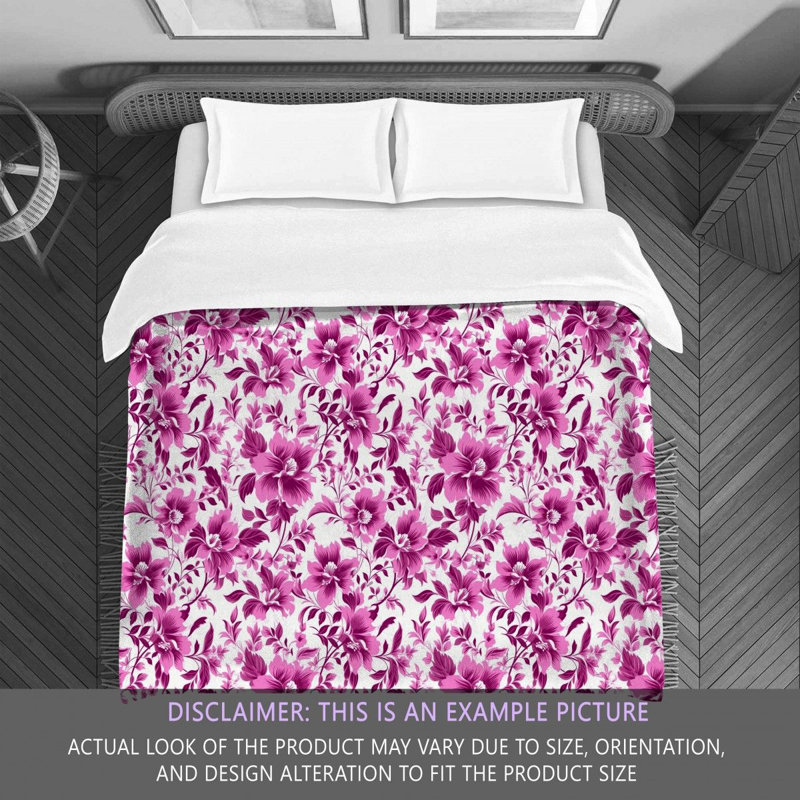 Machine Printed Comforter, Queen Comforter, Pink/White Floral