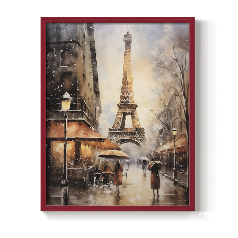 «Christmas Holiday Art DLXIV», reproduction d'art encadrée - bois massif, H 21 po x l 17 po, Rouge