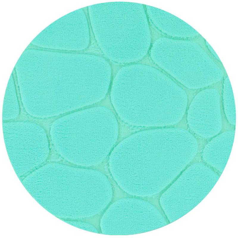 Aqua Blue Memory Foam Pebble Contour Bath Rug 20" x 20"