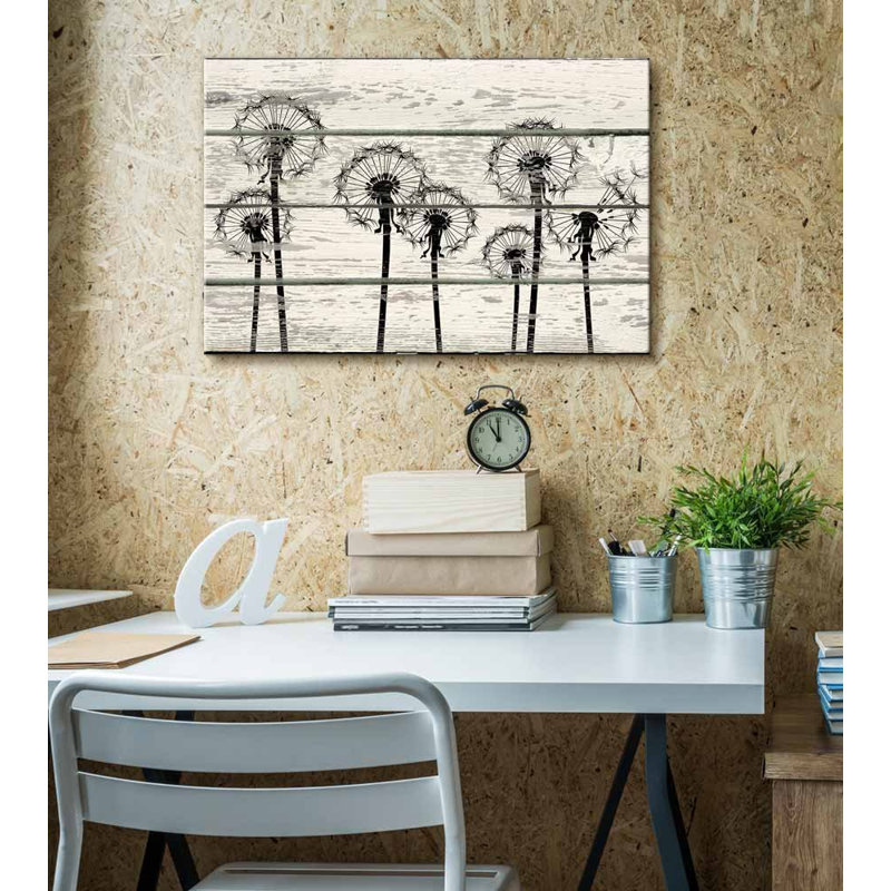 Dandelion " Dandelions In Field Artwork Rustic Home Art ", 24" H x 36" W