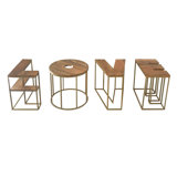 Keily Solid Wood Top Living Room Table Set