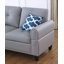 Canapé modulaire en faux cuir gris avec repose-pieds en L