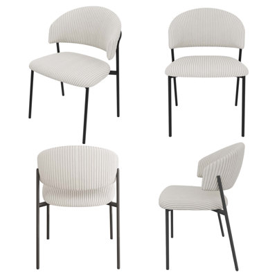 Corduroy Stainless Steel Dining Chairs