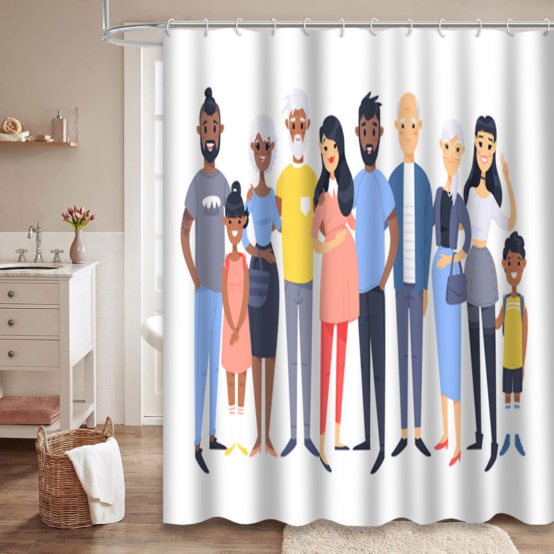 Rideau de douche avec 12 crochets, L 72 po x l 78 po