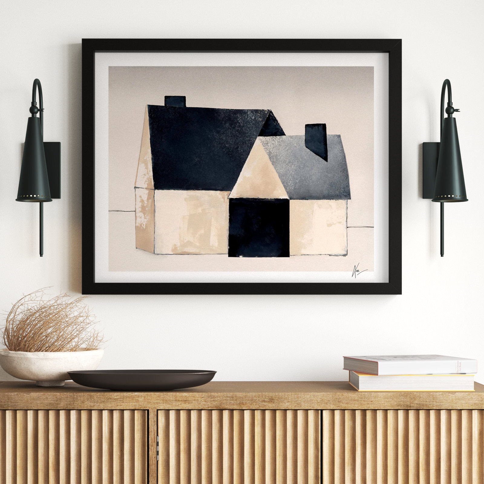Urban Barn 2 Print by Lee Lessem, 30" H x 38" W x 1.25" D, Black