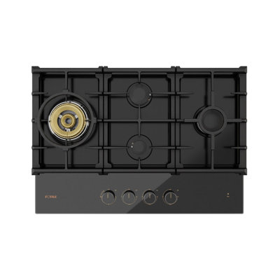 30" Black Natural Gas 4 Burner Cooktop