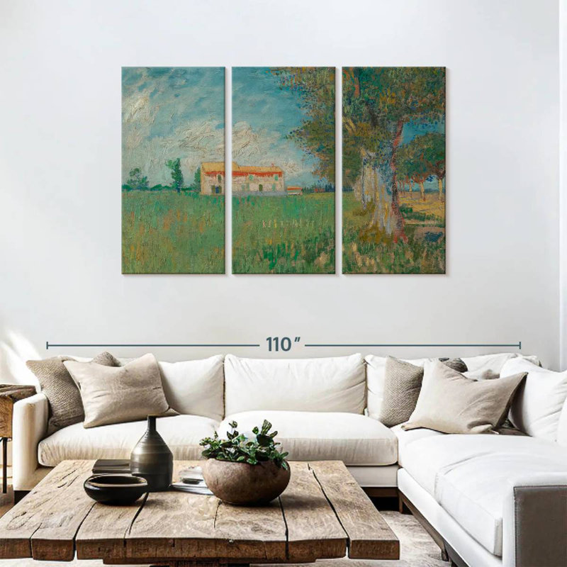 Alvord Farmhouse In A Wheatfield, 48" H x 74" W