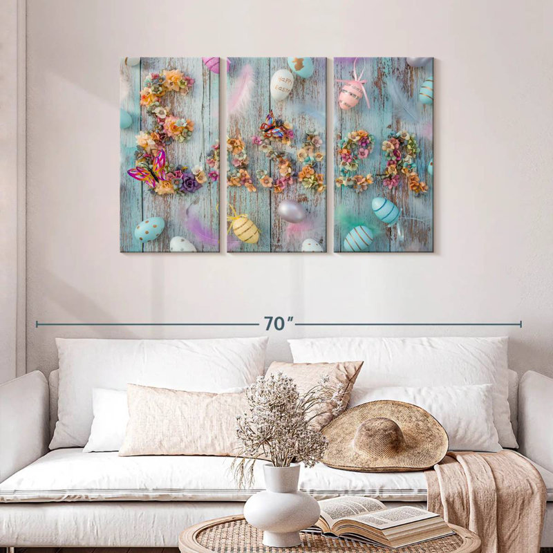Motif floral de Pâques Lelend, H 28 po x l 45 po