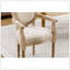Chaise de salle à manger en bois massif de style français, ensemble de 2, crème