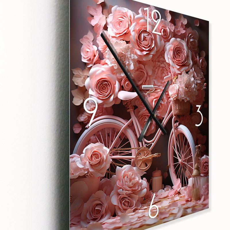 Vélo Rose Reverie - Horloges murales vélo, Très grand