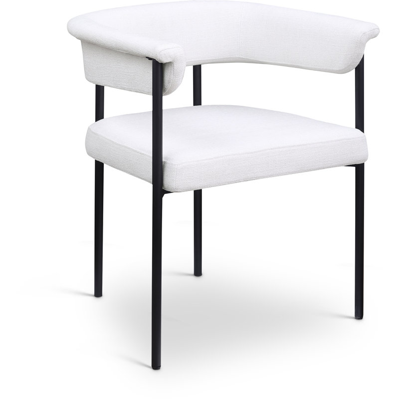 Chaise de salle à manger Malin, Tissu crème texturé en lin