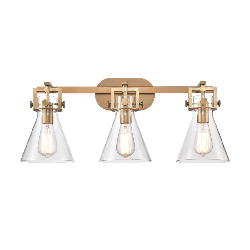 Éclairage pour meuble-lavabo mural 3 lumières Silerton, Transparent, Nickel poli