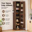 Garde-manger étroit avec 12 tablettes de rangement, armoire de rangement mince à porte simple de 72 po avec 6 tablettes réglables, support de porte et roulettes verrouillables-1481373125