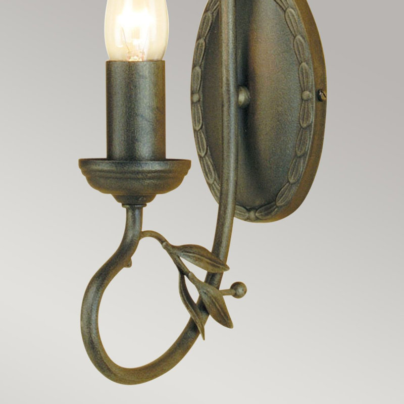 Ballyrashane Candle Wall Light, Black/Gold