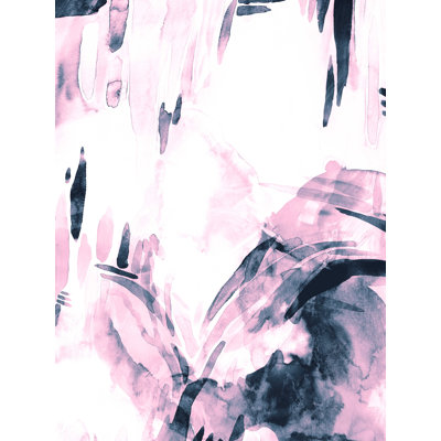 Rosé et bleu marine abstrait - peinture sur toile tendue