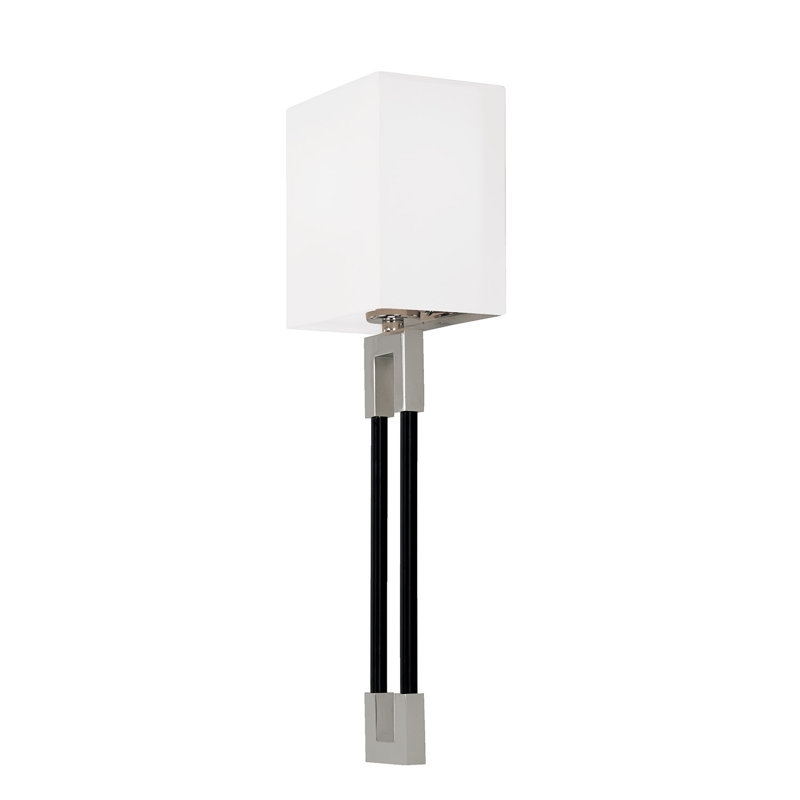 Flush Mounted Sconce, Polished Nickel/Black