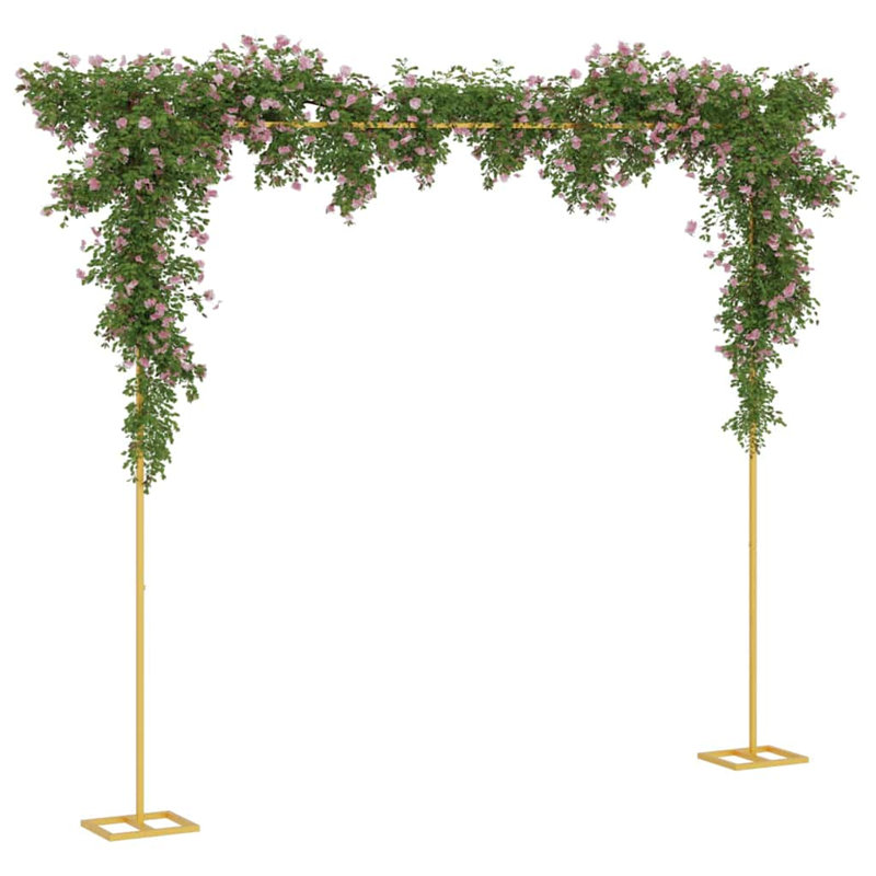 338cm W x 35cm D Steel Arbour in Gold