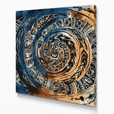 Art hawaïen, symboles anciens sur toile grise