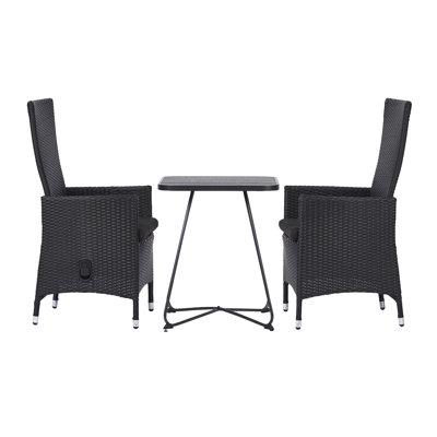 Luisana 2 - Person Wicker Patio Dining Set with Square Table