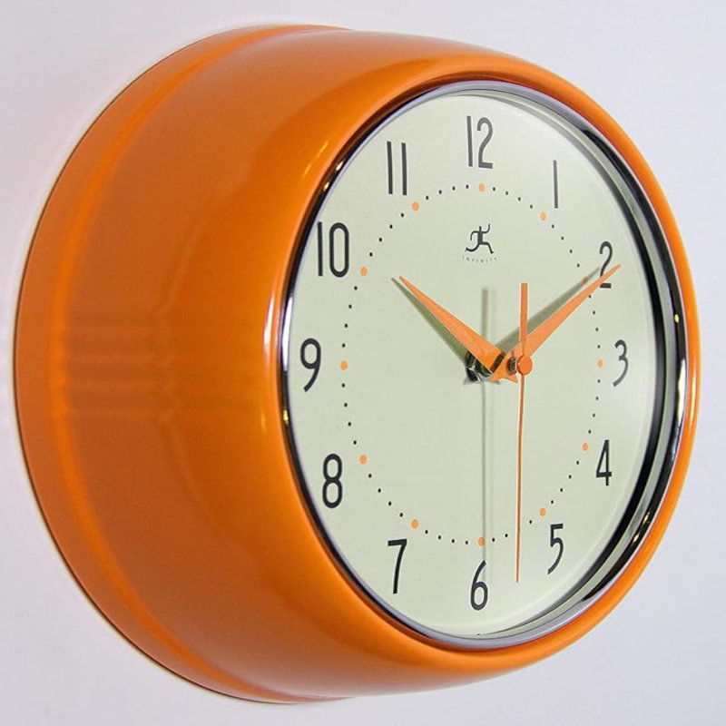 Infinity Instruments LTD. Rétro horloge murale de cuisine Mid Century