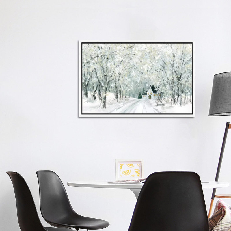 Christmas Lane by Carol Robinson - Painting on Canvas, 101.6 cm H x 66.04 cm W, White Framed Canvas