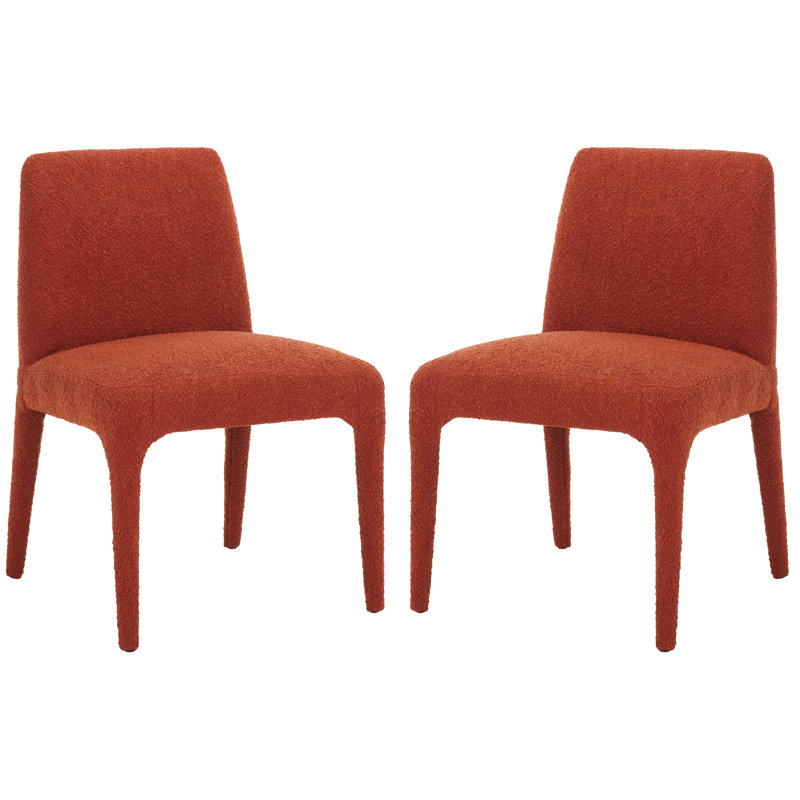 Derrick Upholstered Dining Chair, Rust Orange