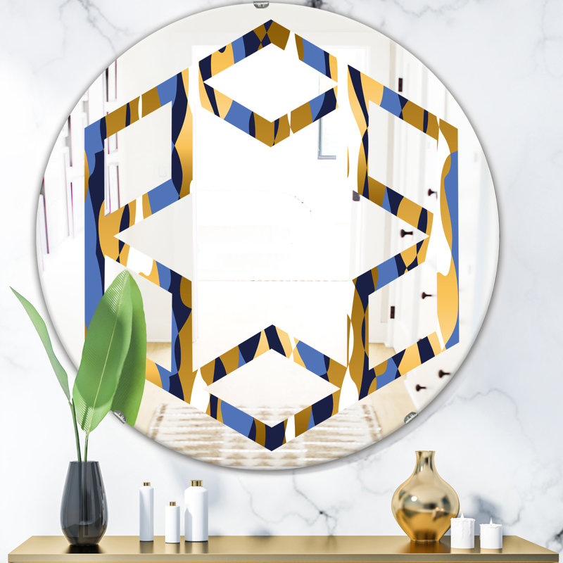 Miroir mural sans cadre contemporain à l’étoile de luxe, H 31,5 po x l po