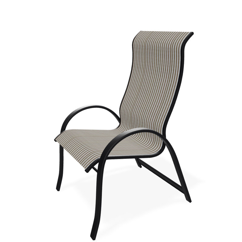 Chaise de patio empilable Hirotaka Supreme, Brun clair, Noir texturé