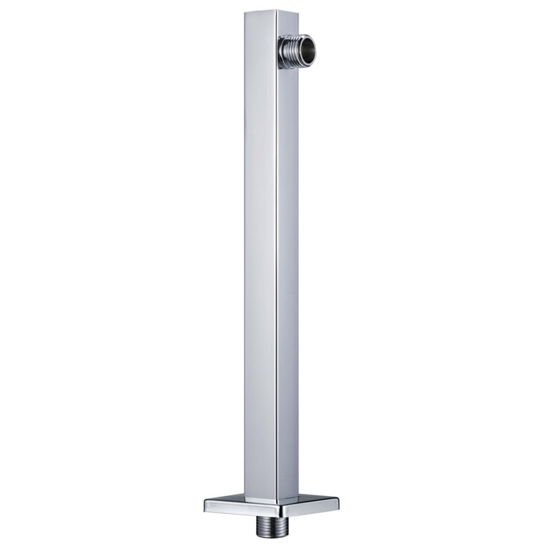 Symple Stuff Shower Support Arm Square Stainless Steel 201 Black 30 Cm, Silver