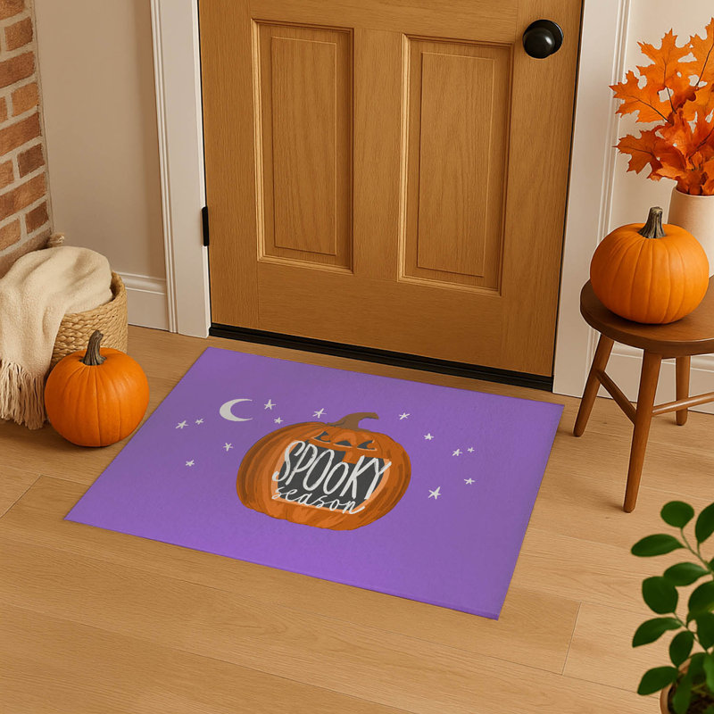 Tapis d'entrée antidérapant Spooky Season, Mauve, L 24 po x L 36 po