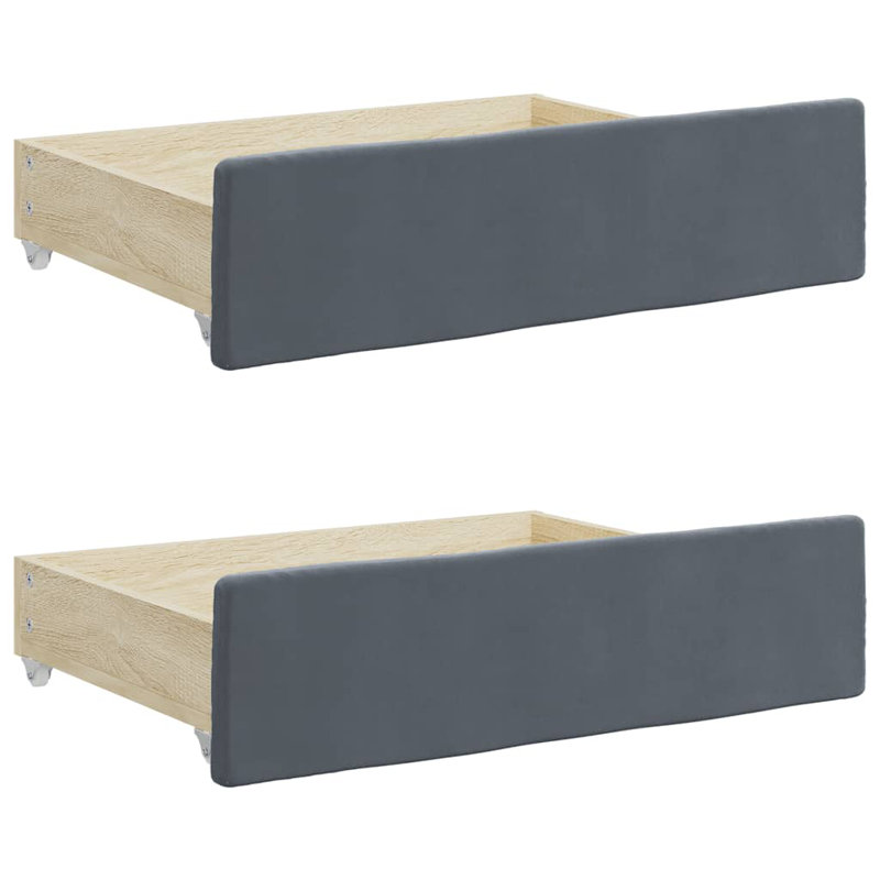 Mihailo Underbed Storage Drawers, Dark Grey