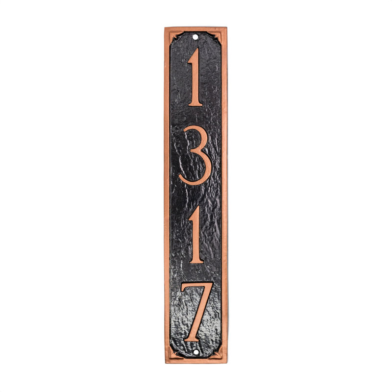 Lily 5-Line Lawn Address Sign, Chocolate/Gold