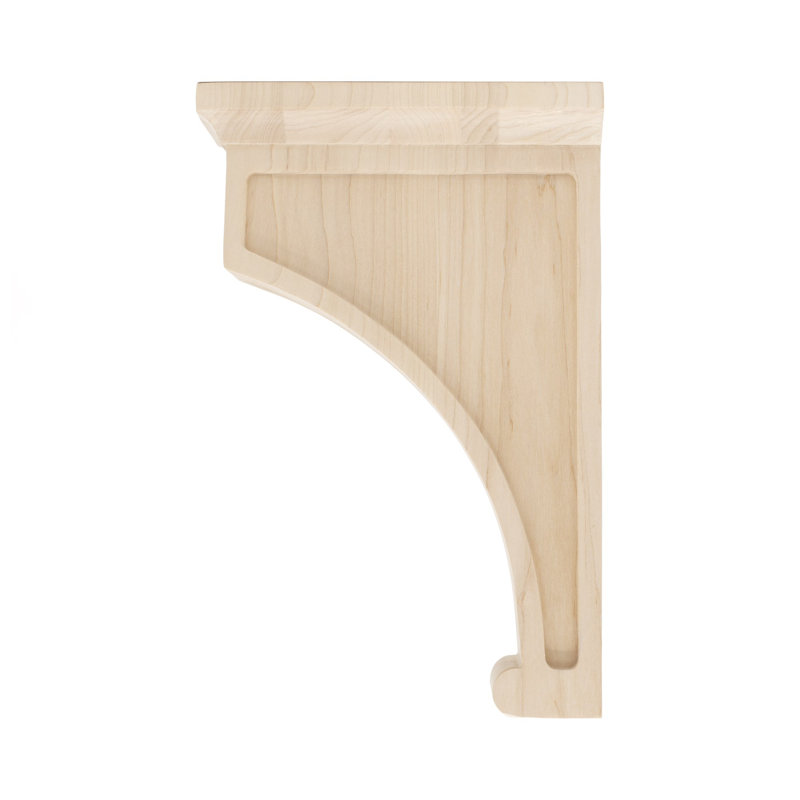 12" x 3" x 8" Unfinished Alder Traditional Wood Corbel
