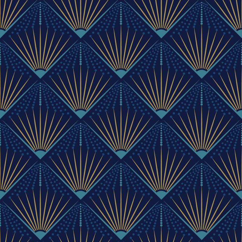 Dark Blue Design Wallpaper Geometric Tile