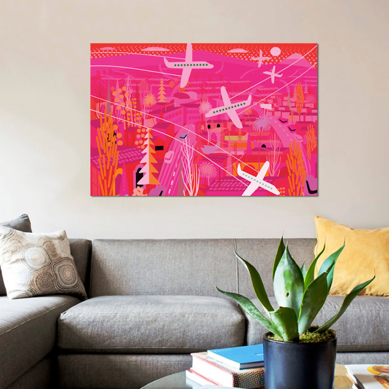 « fire on los angeles », impression sur toile, H 12 po x l 18 po x P 1,5 po, Toile tendue, Pas de tapis