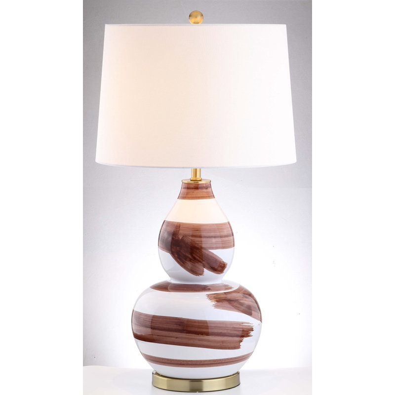 Pecora Ceramic Table Lamp, Brown / White