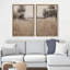 Minimaliste bord de mer et vagues, art mural moderne, œuvre d'art minimaliste 2 pièces-98109449-98109450
