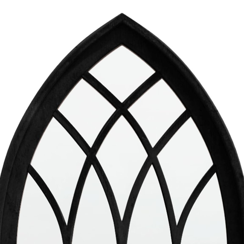 Ville Metal Flat Wall Mirror, Black, 70cm H x 30cm W