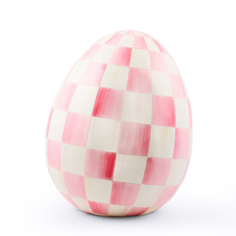 Mint Check Large Egg, 18 in x 15 in, Orange/White