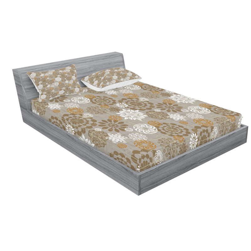Microfiber Floral Sheet Set, Full Sheet Set + Fitted Sheet + 2 Pillowcases