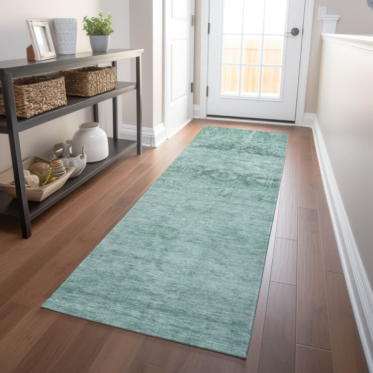 Machine Washable Indoor/Outdoor Claudian ACN1647 Aqua Rug