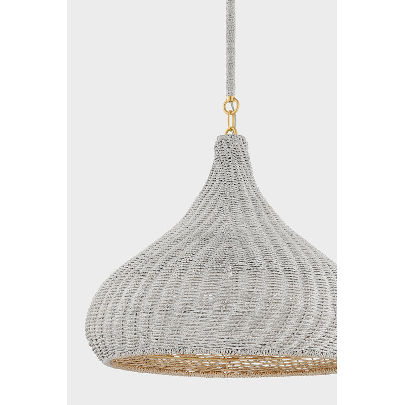 Hampstead Pendant in Aged Brass, 15 W, 17.75" H x 20" W x 20" D
