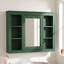 Armoire à pharmacie rectangulaire en panneau de fibres à densité moyenne 35 po avec miroir et 6 tablettes ouvertes-131527469