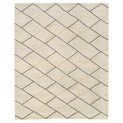 Archloop Geometric Area Rug in Black/Gold/White