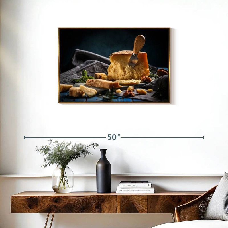 Chunks Of Parmesan, Floating Frame Gold, 31" X 21"