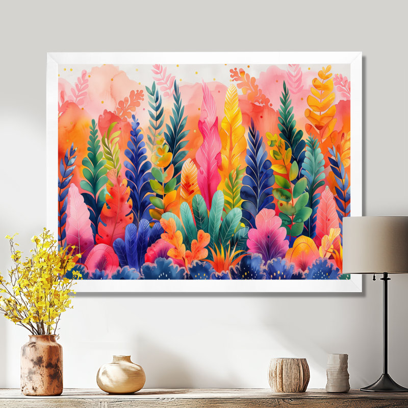 Vert, rose, palmiers, désert, paradis - palmiers et palmiers, art mural, salon, H 30 po x l 40 po x P 1,5 po