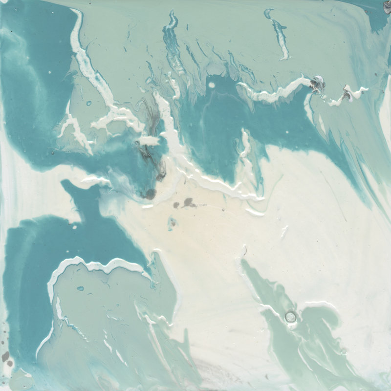 Marbled Aqua I by Ethan Harper - Wrapped Canvas Painting, 76cm H x 76cm W