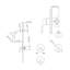 Robinet de douche mural 6 "avec valve à pression équilibrée-118588646